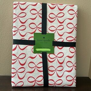 Kate Spade Tablecloth Christmas Valentines Red Bows New 60”x84” Cotton